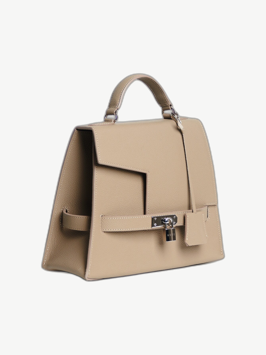 Ache Gia in Beige — handmade leather top-handle bag