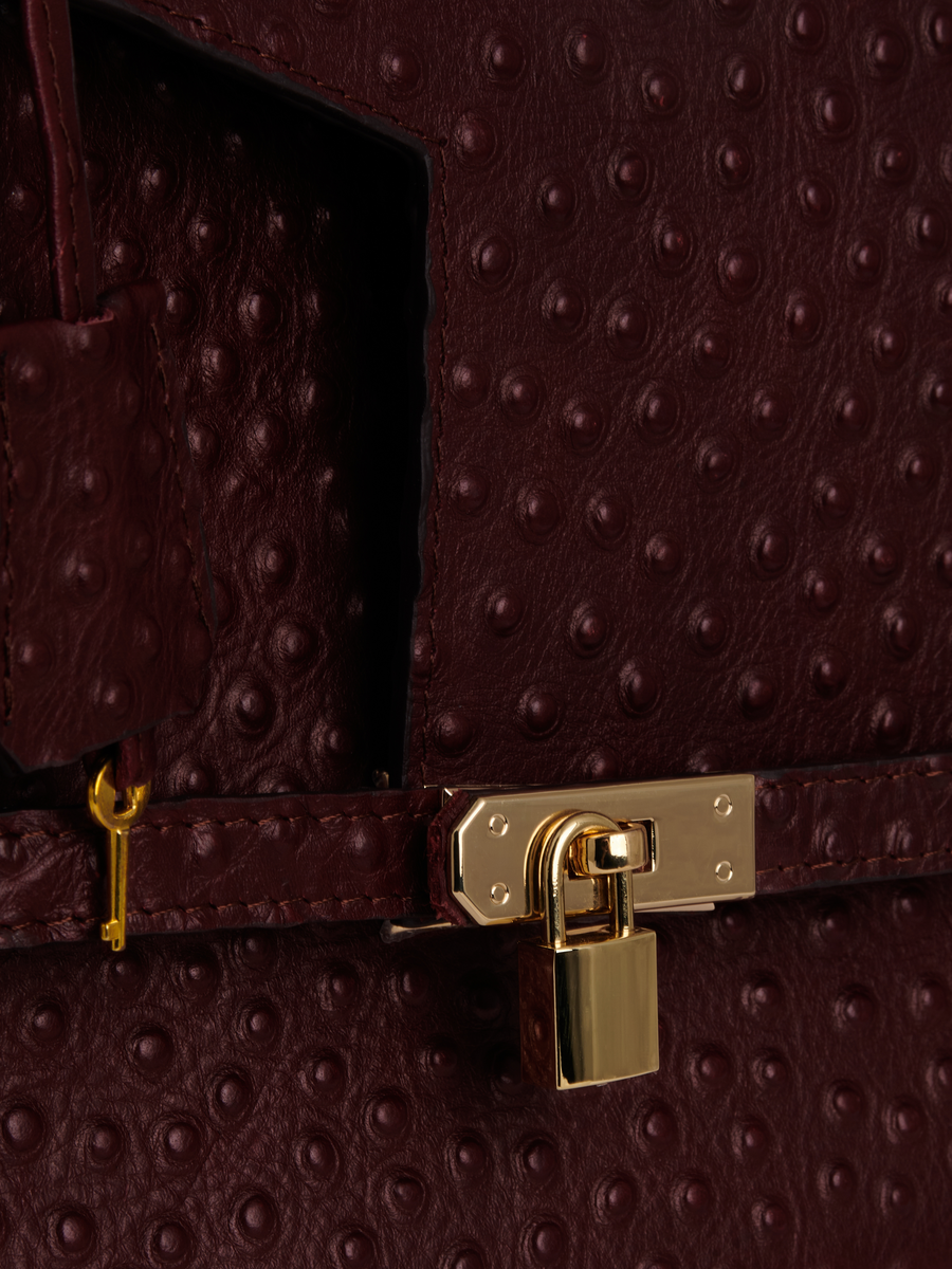 Ache Gia in Bordeaux — handmade leather top-handle bag