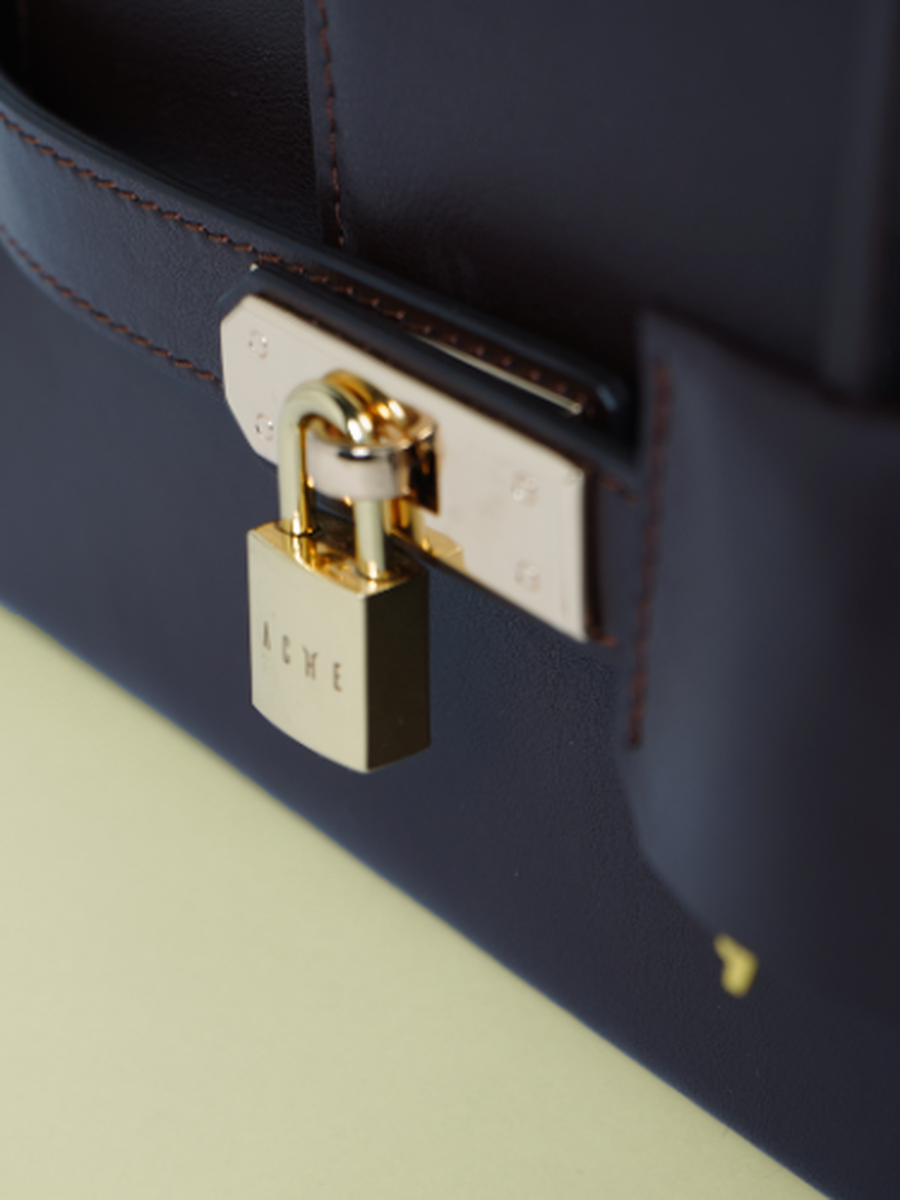 Ache Gia in Chocolate Brown — handmade leather top-handle bag