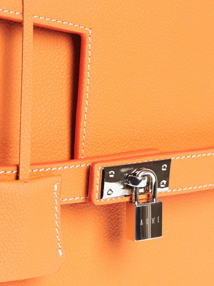 Ache Gia in Orange — handmade leather top-handle bag