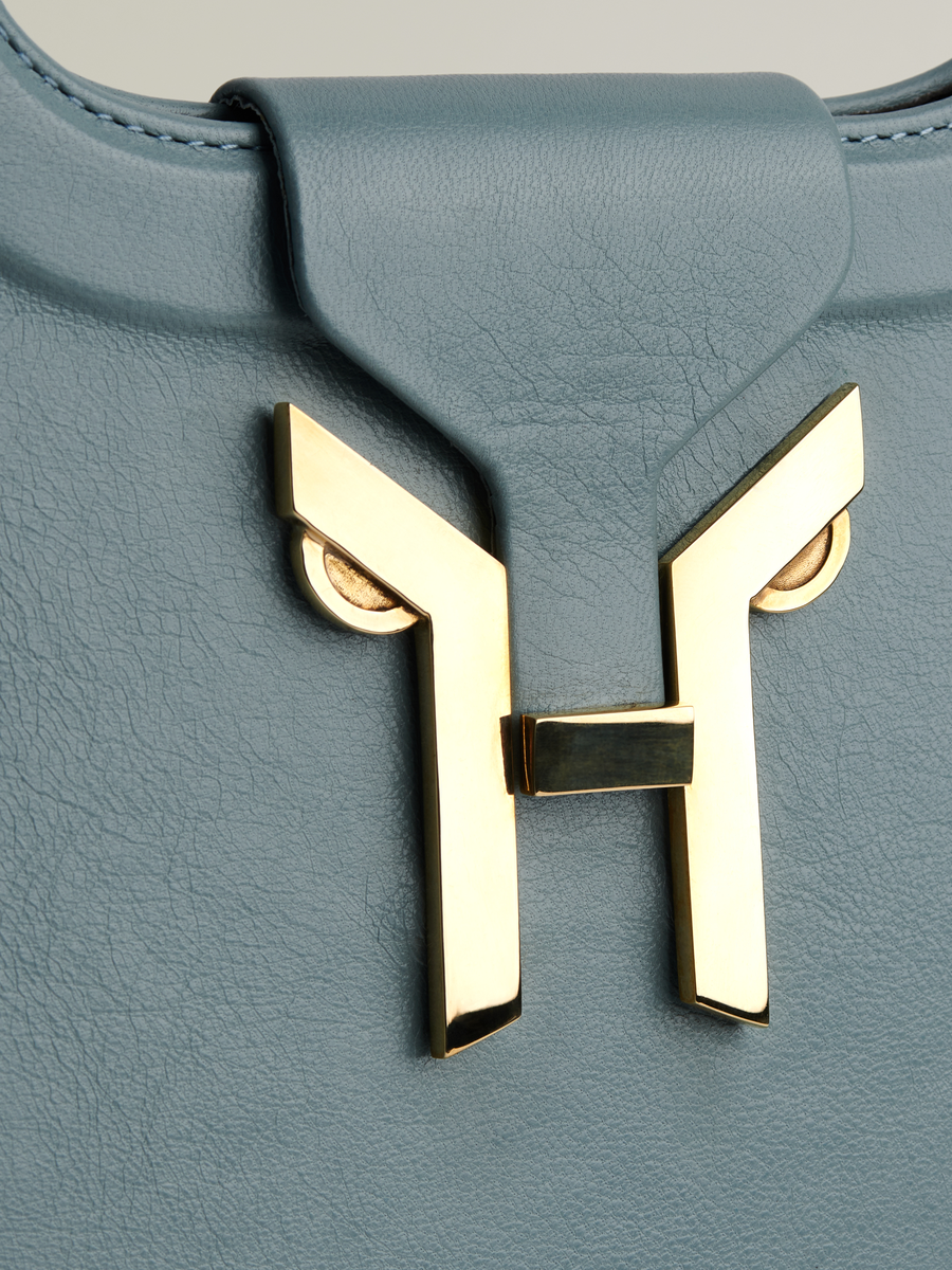 Ache Kristin in Baby Blue — handmade leather top-handle bag