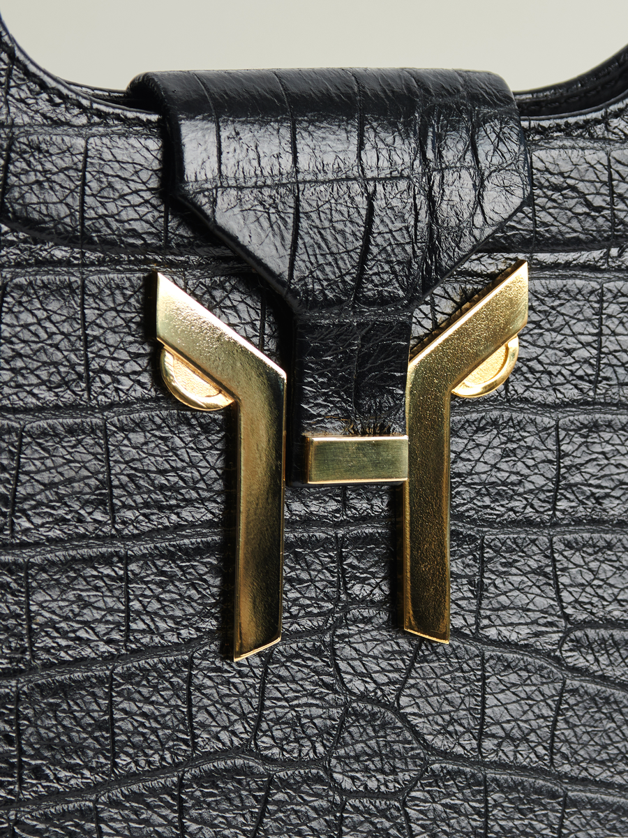Ache Kristin in Black — handmade leather top-handle bag