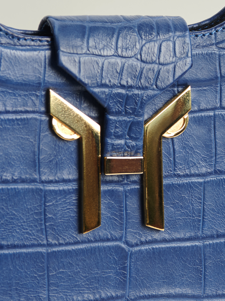 Ache Kristin in Blue — handmade leather top-handle bag