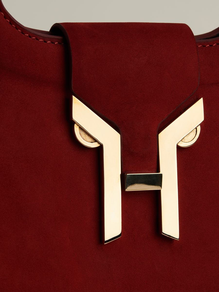 Ache Kristin in Red — handmade leather top-handle bag