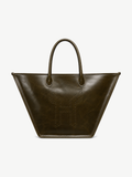 Ache Mr Alber Crane in Green — handmade leather tote