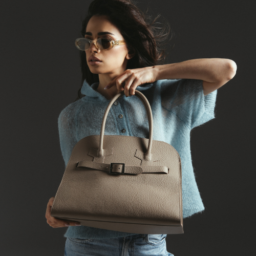 Ache Pam in Beige — handmade leather work bag