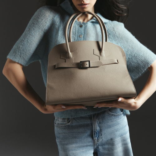 Ache Pam in Beige — handmade leather work bag