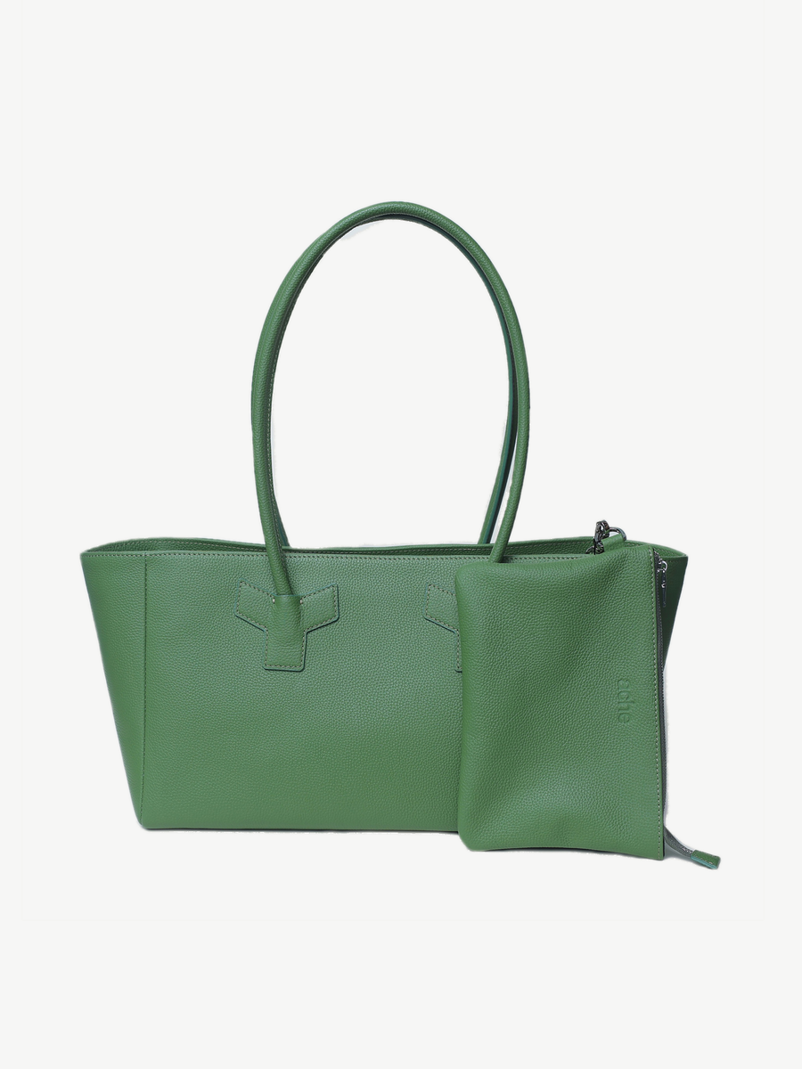 Vicky Barcelona Green — handmade leather tote by Ache